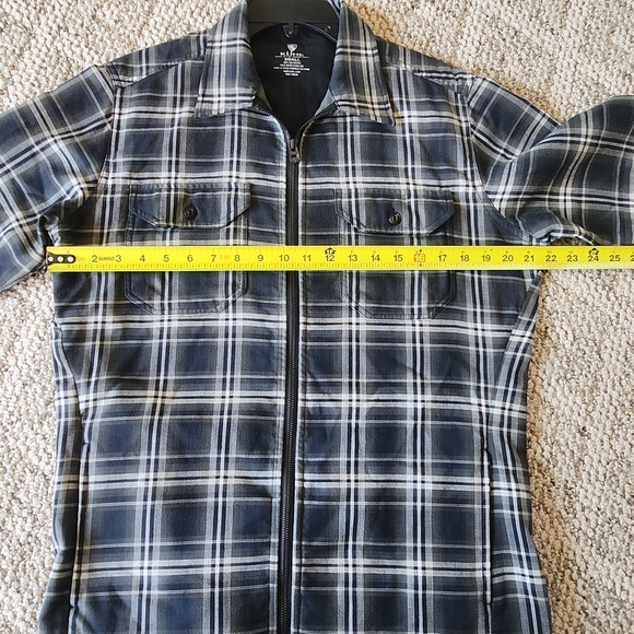 Kuhl Jacket Mens Small Green Cream Plaid Zip Up Lightweight Shacket Outerwear - Picture 10 of 13